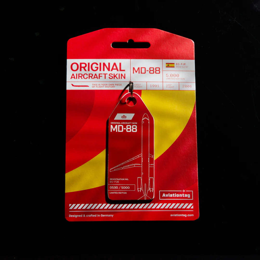 Brelok Iberia Mcdonnell Douglas Md-88 Ec-Fje Aviationtag (Czerwony) - obrazek 6